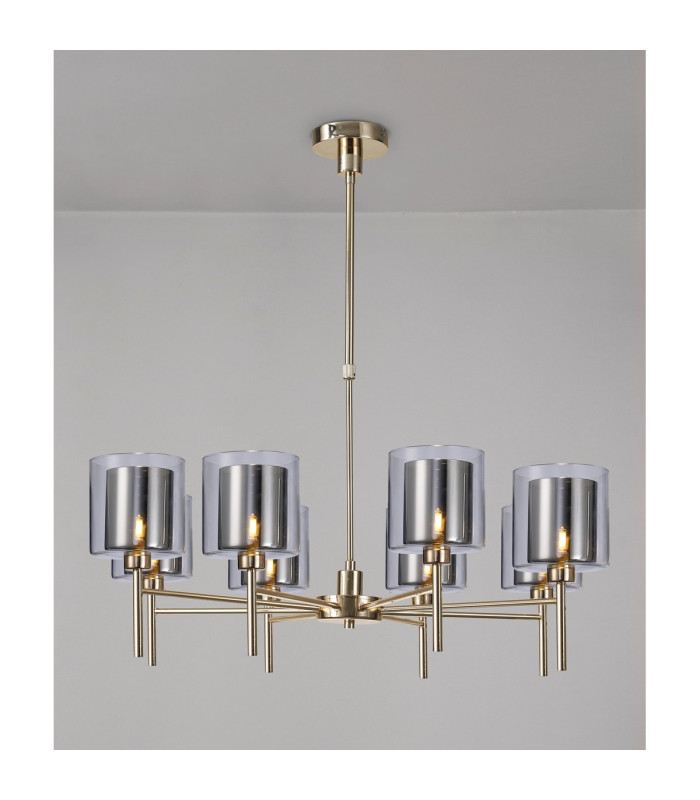 Baldwin 84cm Telescopic/Semi Flush 8 x G9 French Gold/Chrome/Clear Type H Shade-3