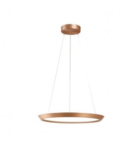 LED Round Circular Ceiling Pendant Satin Gold Phase Cut Dimming 31cm 1300lm 2700K - 1