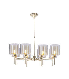 Baldwin 84cm Telescopic/Semi Flush 8 x G9 French Gold/Cognac/Clear Type H Shade-1