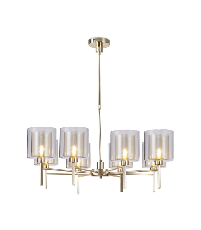 Baldwin 84cm Telescopic/Semi Flush 8 x G9 French Gold/Cognac/Clear Type H Shade-1