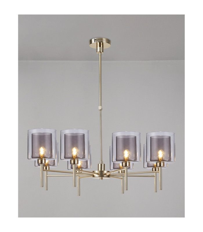 Baldwin 84cm Telescopic/Semi Flush 8 x G9 French Gold/Smoked/Clear Type H Shade-3