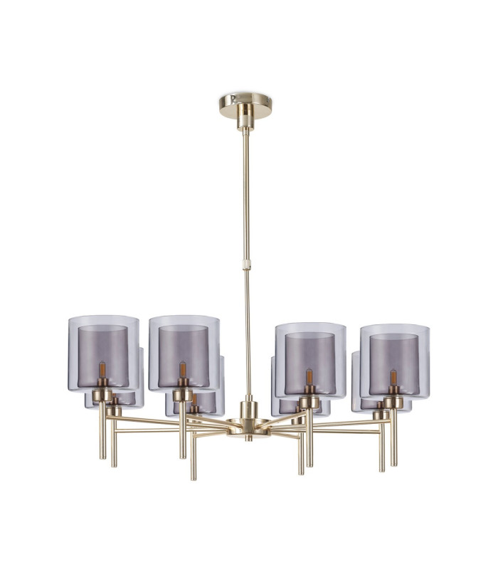 Baldwin 84cm Telescopic/Semi Flush 8 x G9 French Gold/Smoked/Clear Type H Shade-4