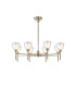 Baldwin 78cm Telescopic/Semi Flush Curved Cone Glass (U) 8 Light G9 French Gold/Iridescent/Opal-1