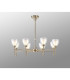 Baldwin 78cm Telescopic/Semi Flush Curved Cone Glass (U) 8 Light G9 French Gold/Iridescent/Opal-3
