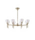 Baldwin 78cm Telescopic/Semi Flush Curved Cone Glass (U) 8 Light G9 French Gold/Iridescent/Opal-4