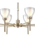 Baldwin 78cm Telescopic/Semi Flush Curved Cone Glass (U) 8 Light G9 French Gold/Iridescent/Opal-6
