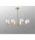 Baldwin 78cm Telescopic/Semi Flush Curved Cone Glass (U) 8 Light G9 French Gold/Iridescent/Opal-14
