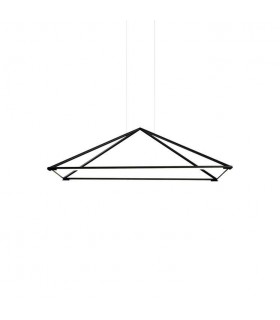 LED Decorative Ceiling Pendant Matt Black Dali 120cm Dimming 5200lm 3000K - 1