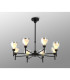 Baldwin 78cm Telescopic Pendant Curved Cone Glass (U) 8 Light G9 Satin Black/Iridescent/Opal-3