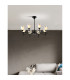 Baldwin 78cm Telescopic Pendant Curved Cone Glass (U) 8 Light G9 Satin Black/Iridescent/Opal-4