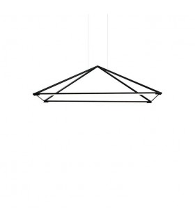 LED Decorative Ceiling Pendant Matt Black Dali 90cm Dimming 3900lm 3000K - 1