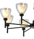 Baldwin 78cm Telescopic Pendant Curved Cone Glass (U) 8 Light G9 Satin Black/Iridescent/Opal-7
