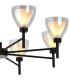 Baldwin 78cm Telescopic Pendant Curved Cone Glass (U) 8 Light G9 Satin Black/Iridescent/Opal-8
