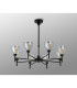Baldwin 78cm Telescopic Pendant Curved Cone Glass (U) 8 Light G9 Satin Black/Iridescent/Opal-15