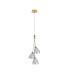 Baldwin 2m 1 Drop Cluster Pendant Curved Cone Glass (U) 3 Light G9 French Gold/Iridescent/Opal-4