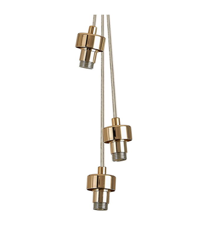 Baldwin 2m 1 Drop Cluster Pendant Curved Cone Glass (U) 3 Light G9 French Gold/Iridescent/Opal-12