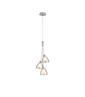 Baldwin 2m 1 Drop Cluster Pendant Curved Cone Glass (U) 3 Light G9 Polished Chrome/Iridescent/Opal-1