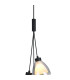 Baldwin 2m 1 Drop Cluster Pendant Curved Cone Glass (U) 3 Light G9 Satin Black/Iridescent/Opal-6
