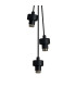 Baldwin 2m 1 Drop Cluster Pendant Curved Cone Glass (U) 3 Light G9 Satin Black/Iridescent/Opal-14