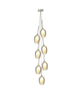 Baldwin 36cm Cluster Pendant 1.5m 7 x G9 Polished Chrome/Smoke/Frosted Type D Shade-1