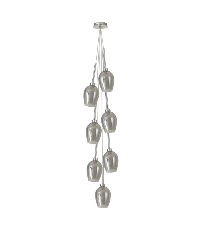 Baldwin 36cm Cluster Pendant 1.5m 7 x G9 Polished Chrome/Smoke/Frosted Type D Shade-4