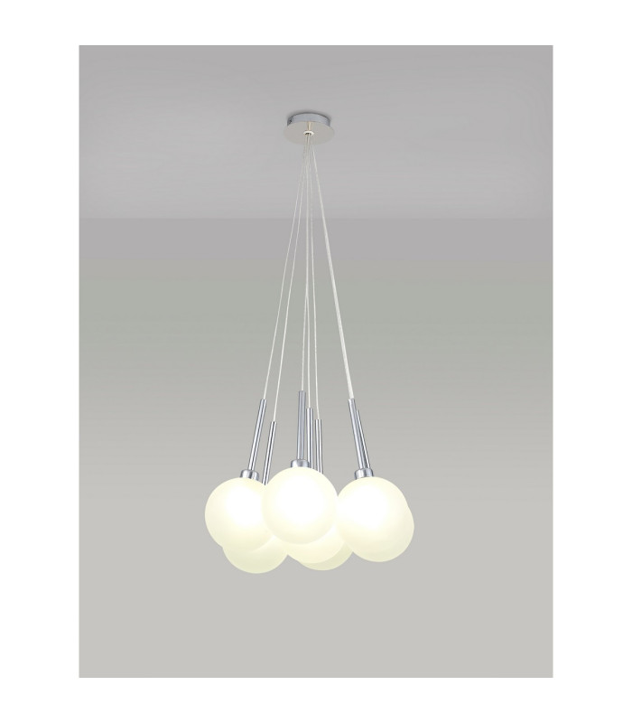 Baldwin 42cm Cluster Pendant 1.5m 7 x G9 Polished Chrome/Frosted Type G Shade-3