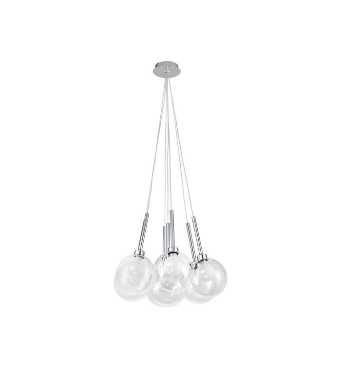 Baldwin 42cm Cluster Pendant 1.5m 7 x G9 Polished Chrome/Clear/Frosted Type G Shade-4