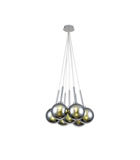 Baldwin 42cm Cluster Pendant 1.5m 7 x G9 Polished Chrome/Chrome/Frosted Type G Shade-1