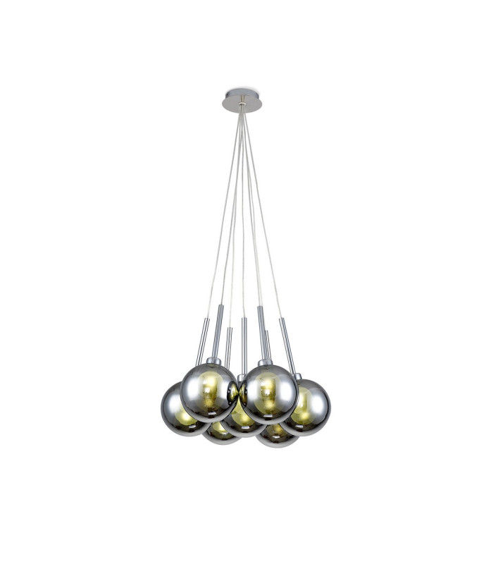 Baldwin 42cm Cluster Pendant 1.5m 7 x G9 Polished Chrome/Chrome/Frosted Type G Shade-1