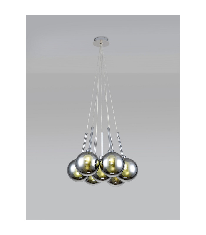 Baldwin 42cm Cluster Pendant 1.5m 7 x G9 Polished Chrome/Chrome/Frosted Type G Shade-3