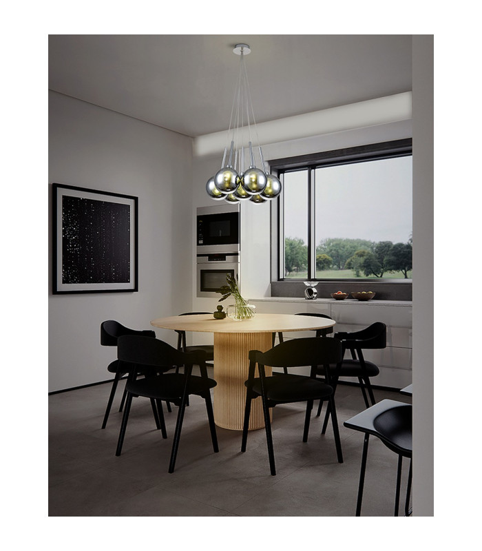 Baldwin 42cm Cluster Pendant 1.5m 7 x G9 Polished Chrome/Chrome/Frosted Type G Shade-4