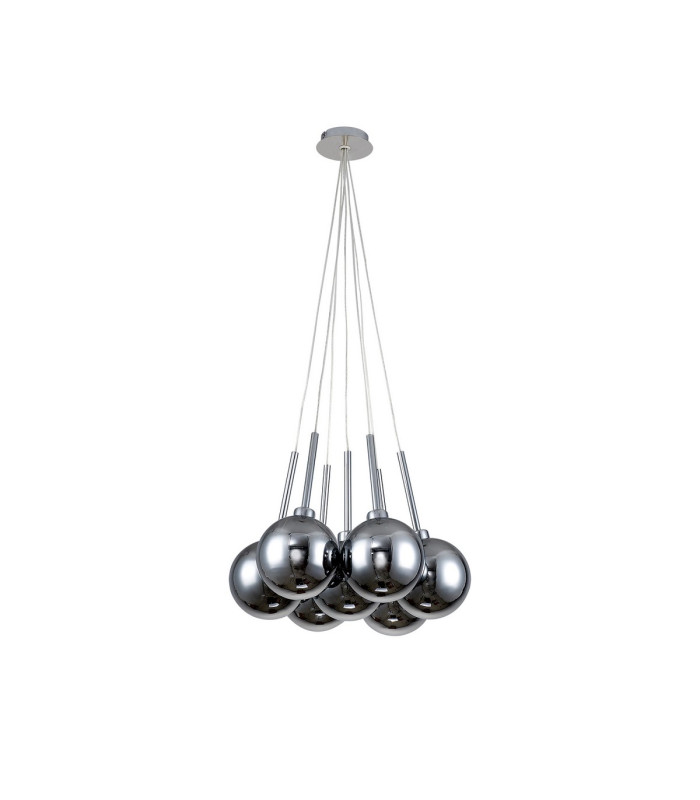 Baldwin 42cm Cluster Pendant 1.5m 7 x G9 Polished Chrome/Chrome/Frosted Type G Shade-5