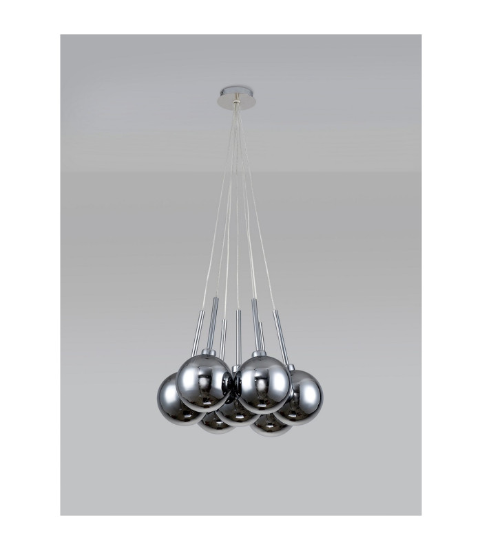Baldwin 42cm Cluster Pendant 1.5m 7 x G9 Polished Chrome/Chrome/Frosted Type G Shade-12