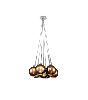 Baldwin 42cm Cluster Pendant 1.5m 7 x G9 Polished Chrome/Copper/Frosted Type G Shade-1