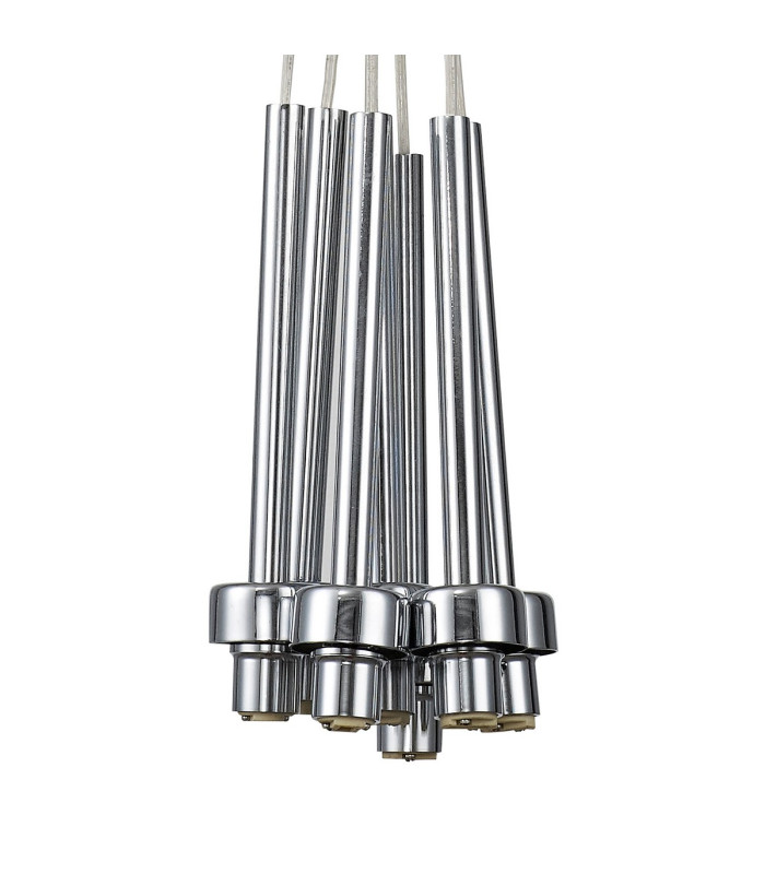 Baldwin 42cm Cluster Pendant 1.5m 7 x G9 Polished Chrome/Copper/Frosted Type G Shade-6