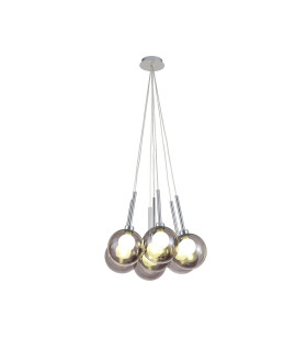 Baldwin 42cm Cluster Pendant 1.5m 7 x G9 Polished Chrome/Smoked/Frosted Type G Shade-1