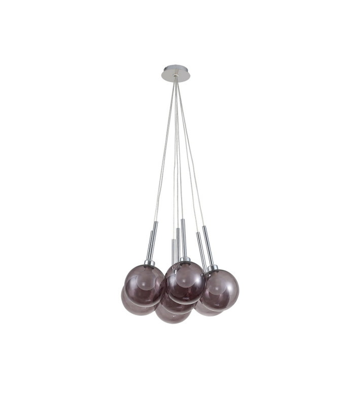 Baldwin 42cm Cluster Pendant 1.5m 7 x G9 Polished Chrome/Smoked/Frosted Type G Shade-5