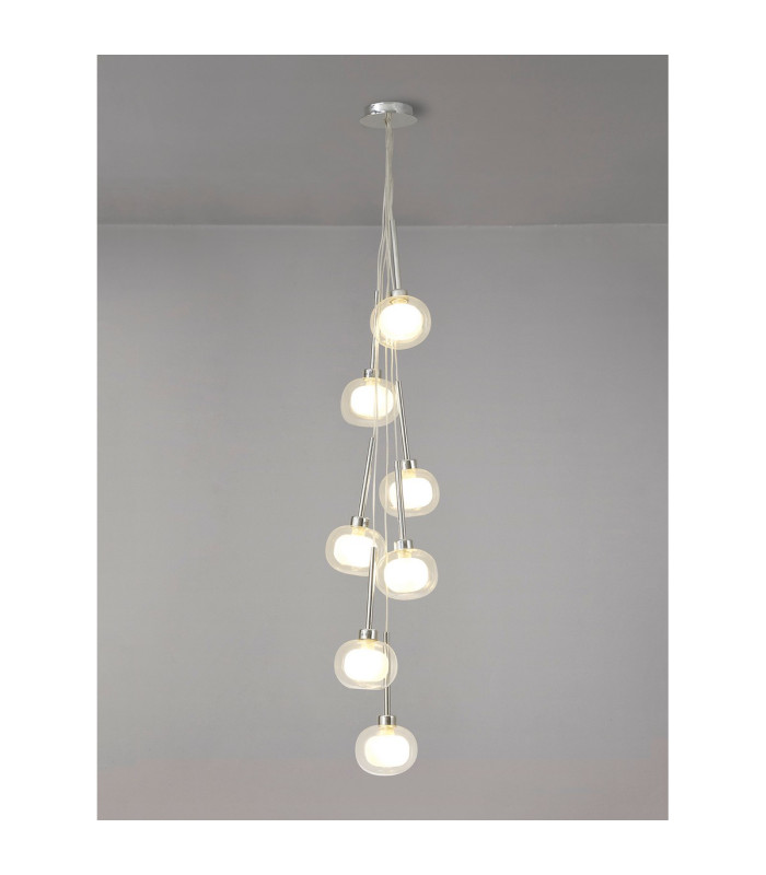 Baldwin 36cm Cluster Pendant 1.5m 7 x G9 Polished Chrome/Frosted/Clear Type M Shade-3