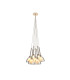 Baldwin 23cm 1.5m Cluster Pendant Curved Cone Glass (U) 7 Light G9 French Gold/Iridescent/Opal-1
