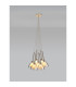 Baldwin 23cm 1.5m Cluster Pendant Curved Cone Glass (U) 7 Light G9 French Gold/Iridescent/Opal-3