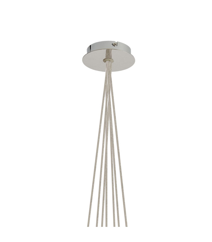 Baldwin 23cm 1.5m Cluster Pendant Curved Cone Glass (U) 7 Light G9 Polished Chrome/Iridescent/Opal-5