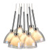 Baldwin 23cm 1.5m Cluster Pendant Curved Cone Glass (U) 7 Light G9 Polished Chrome/Iridescent/Opal-6