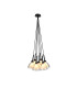 Baldwin 23cm 1.5m Cluster Pendant Curved Cone Glass (U) 7 Light G9 Satin Black/Iridescent/Opal-1