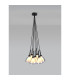 Baldwin 23cm 1.5m Cluster Pendant Curved Cone Glass (U) 7 Light G9 Satin Black/Iridescent/Opal-3