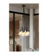 Baldwin 23cm 1.5m Cluster Pendant Curved Cone Glass (U) 7 Light G9 Satin Black/Iridescent/Opal-4