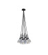 Baldwin 23cm 1.5m Cluster Pendant Curved Cone Glass (U) 7 Light G9 Satin Black/Iridescent/Opal-5