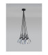 Baldwin 23cm 1.5m Cluster Pendant Curved Cone Glass (U) 7 Light G9 Satin Black/Iridescent/Opal-13