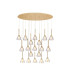 Baldwin Oval Multiple Pendant 2m Curved Cone Glass (U) 19 Light G9 French Gold/Iridescent/Opal/Matt Gold-1