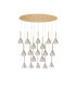 Baldwin Oval Multiple Pendant 2m Curved Cone Glass (U) 19 Light G9 French Gold/Iridescent/Opal/Matt Gold-4