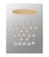 Baldwin Oval Multiple Pendant 2m Curved Cone Glass (U) 19 Light G9 French Gold/Iridescent/Opal/Matt Gold-10
